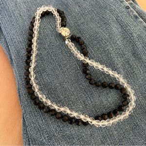 Double Strand Mixed Crystal Bead Necklace 16”